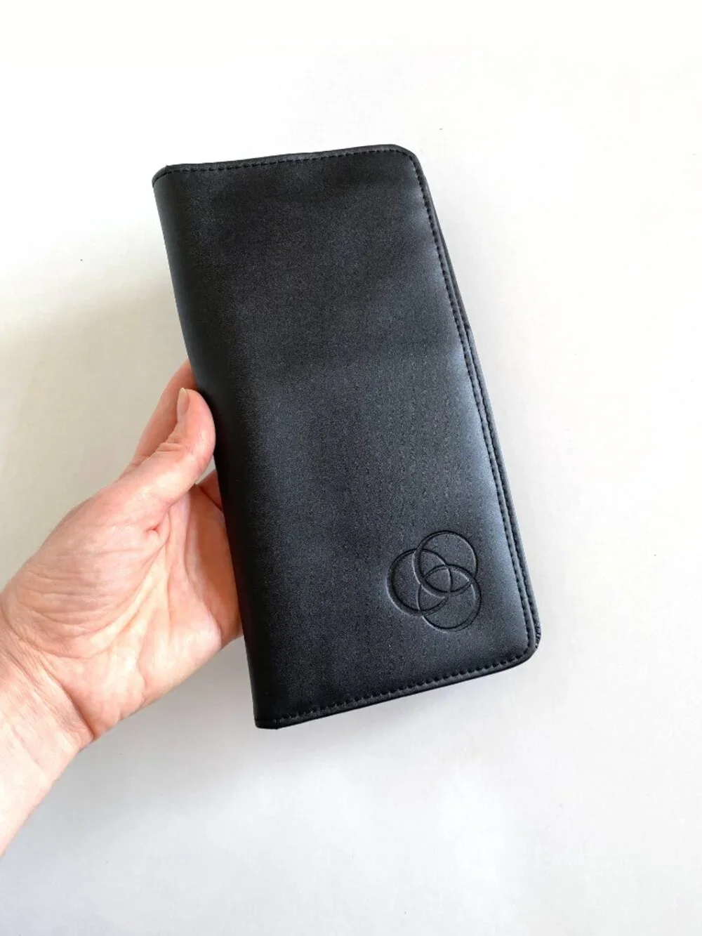 Vintage Samsonite Black Leather Travel Wallet Passport Organizer Card Holder